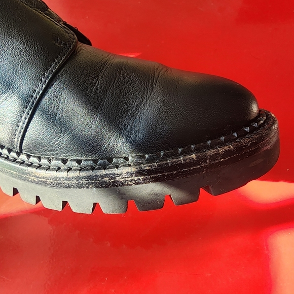 Vince Cabria Womens Water Resistant Leather Chelsea Boot Zip Front Lug 7.5 38.5 - Picture 6 of 11